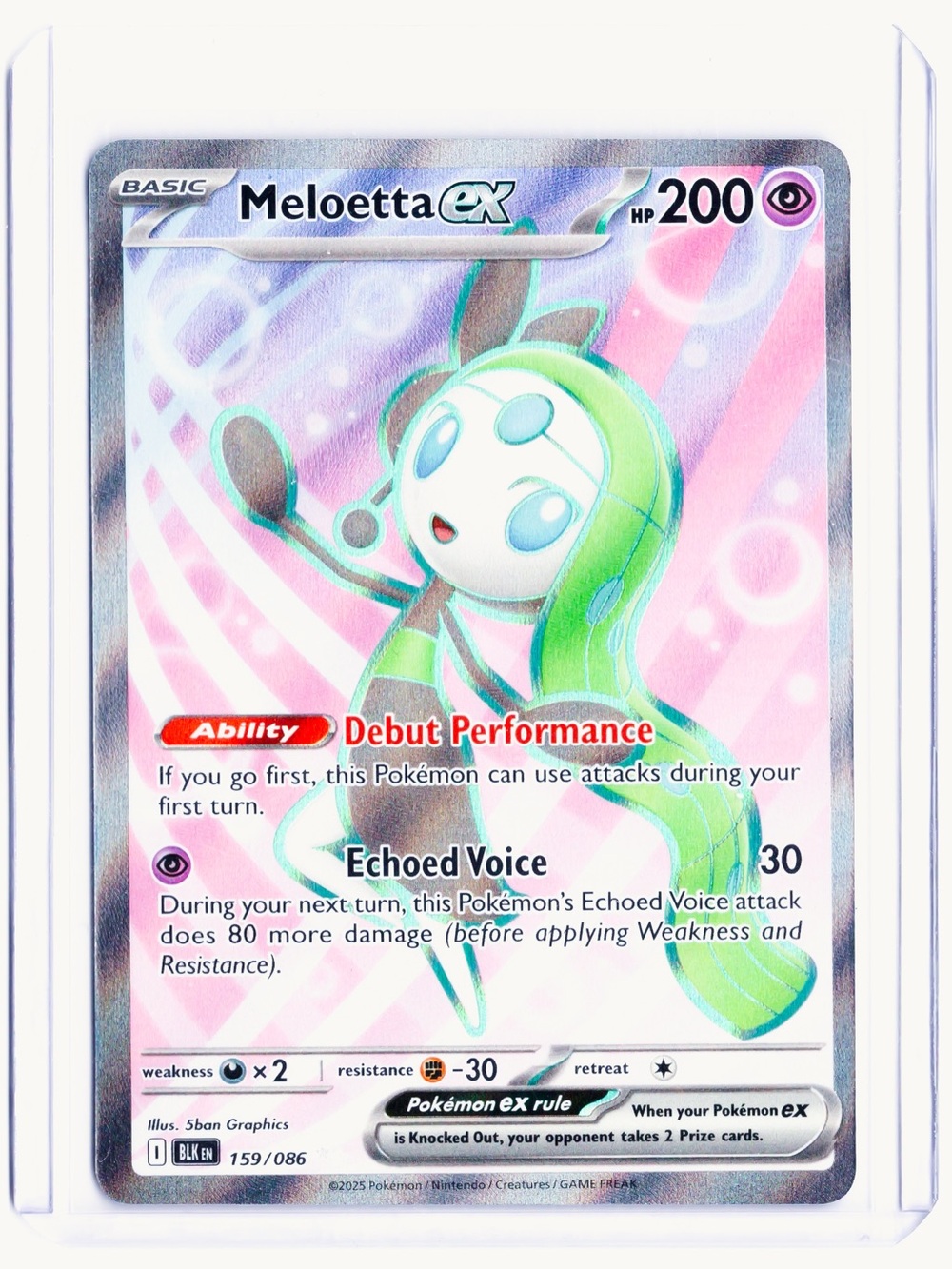 Meloetta EX 159/086 Black Bolt NM Pokemon Trading Card